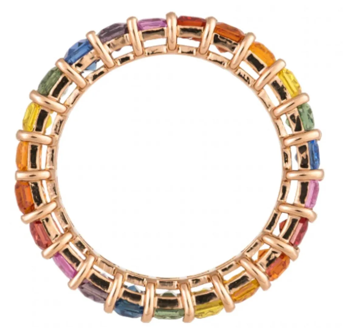 Fancy Gemstone Rainbow Eternity Ring