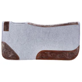 Fort Worth Tooled Floral Felt Saddle Pad