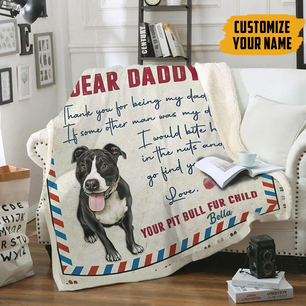 Gearhuman 3D Air Mail Letter To Dog Dad Fathers Day Custom Name Blanket