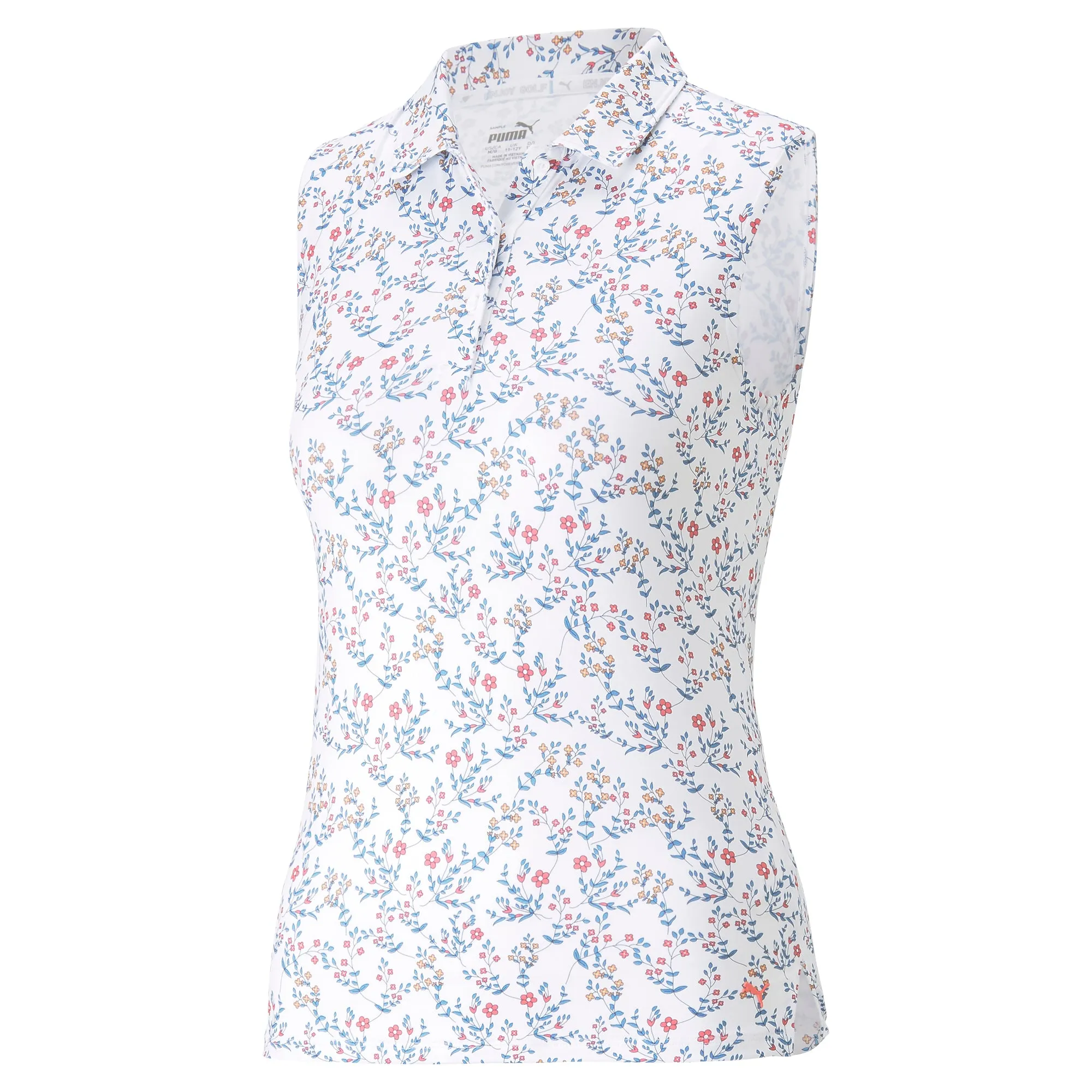 Girl's MATTR Micro Floral Sleeveless Golf Polo