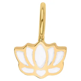 Gold Enamel Lotus Charm