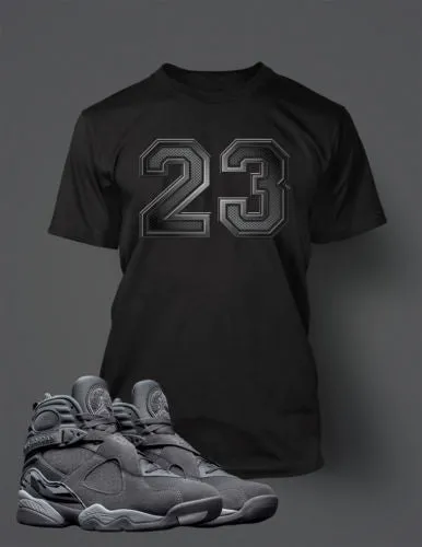 Graphic 23 T Shirt to Match Retro Air Jordan 8 Cool Grey Shoe