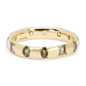 Green Mixed Cut Celeste Ring - Made to Order