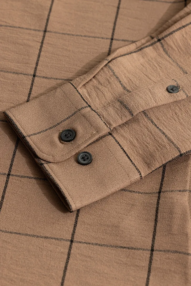 Grid Block Brown Checks Shirt