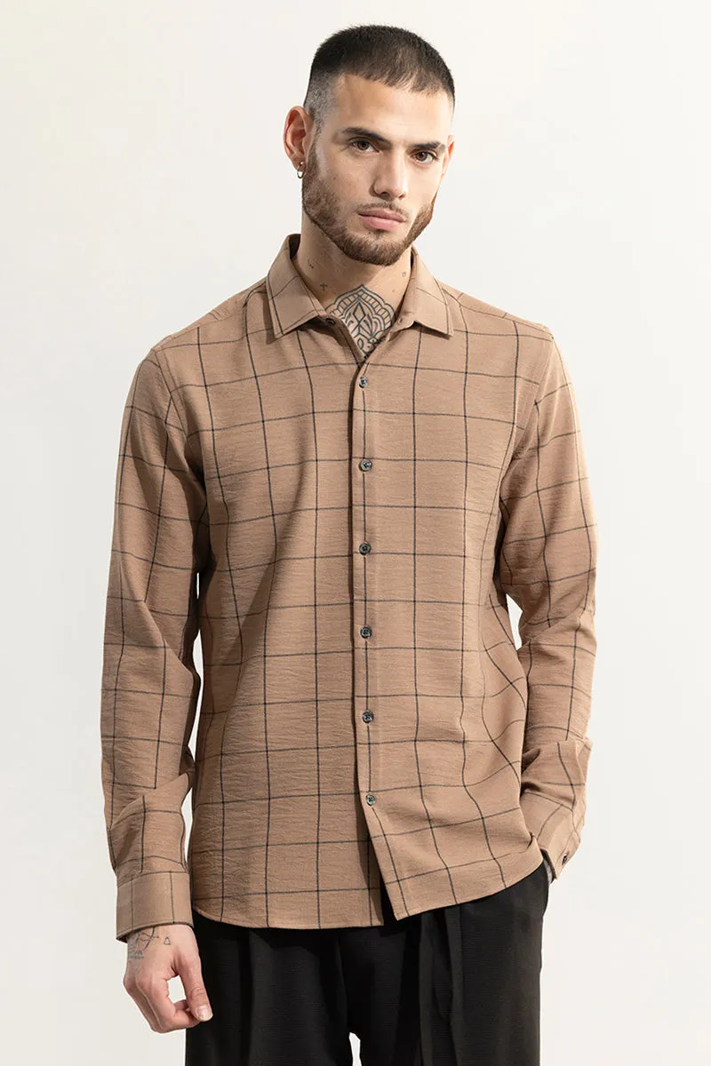 Grid Block Brown Checks Shirt