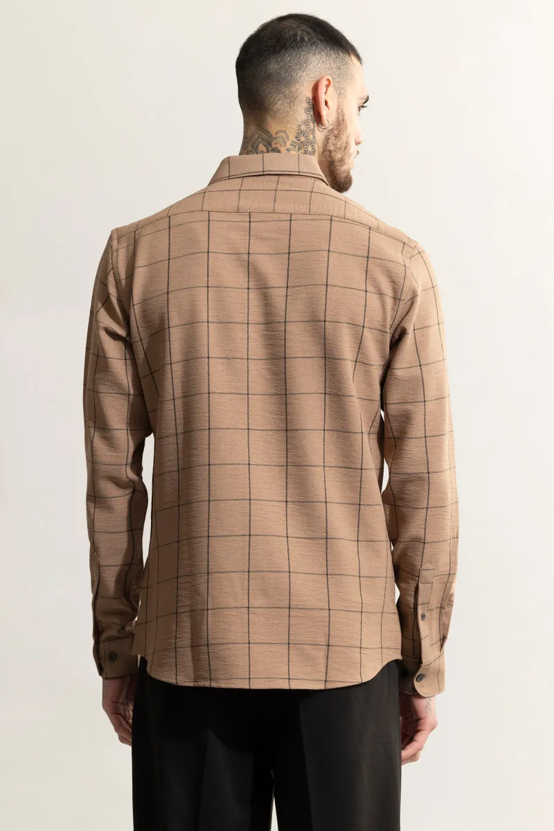 Grid Block Brown Checks Shirt