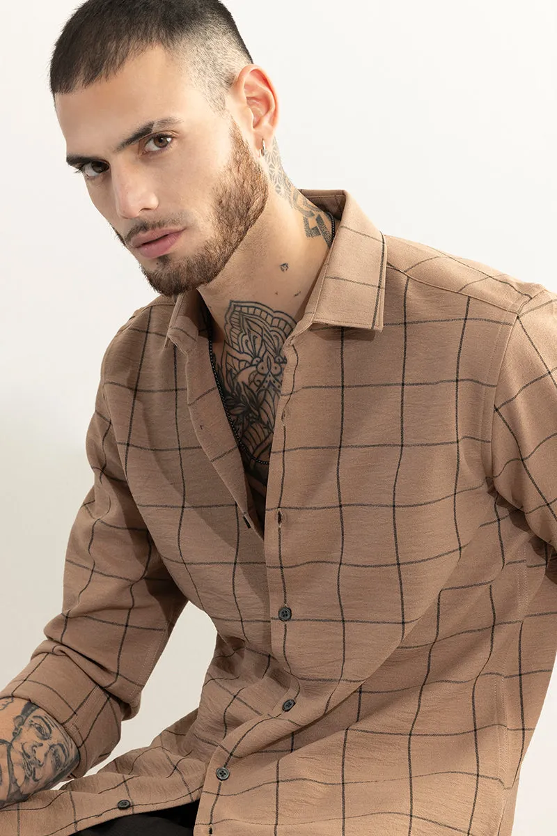 Grid Block Brown Checks Shirt