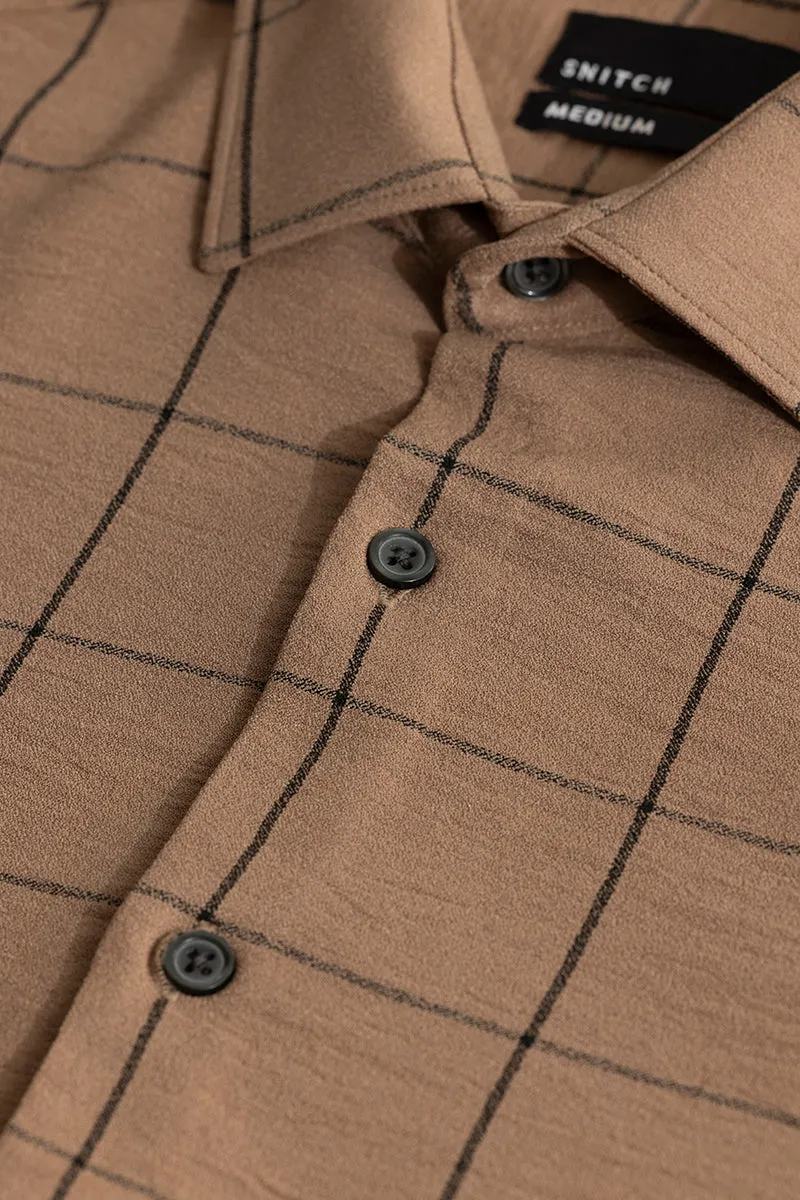 Grid Block Brown Checks Shirt