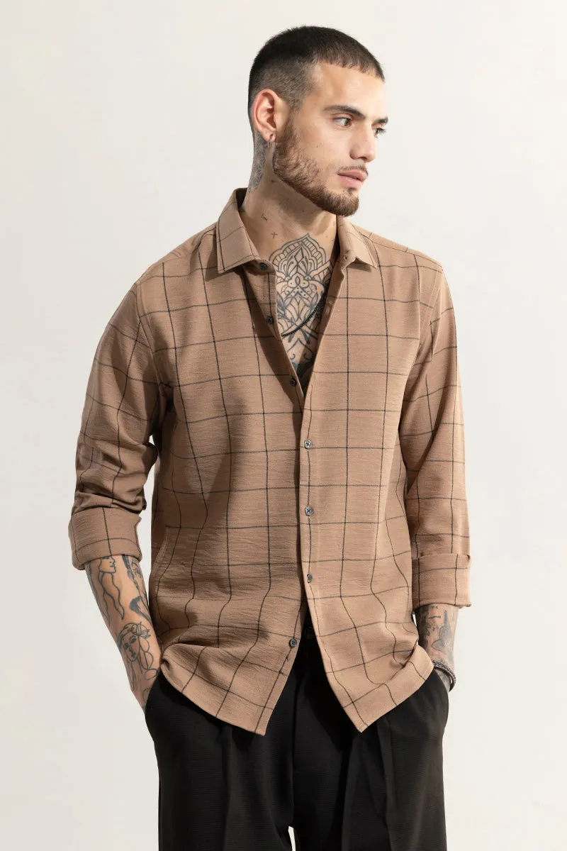 Grid Block Brown Checks Shirt