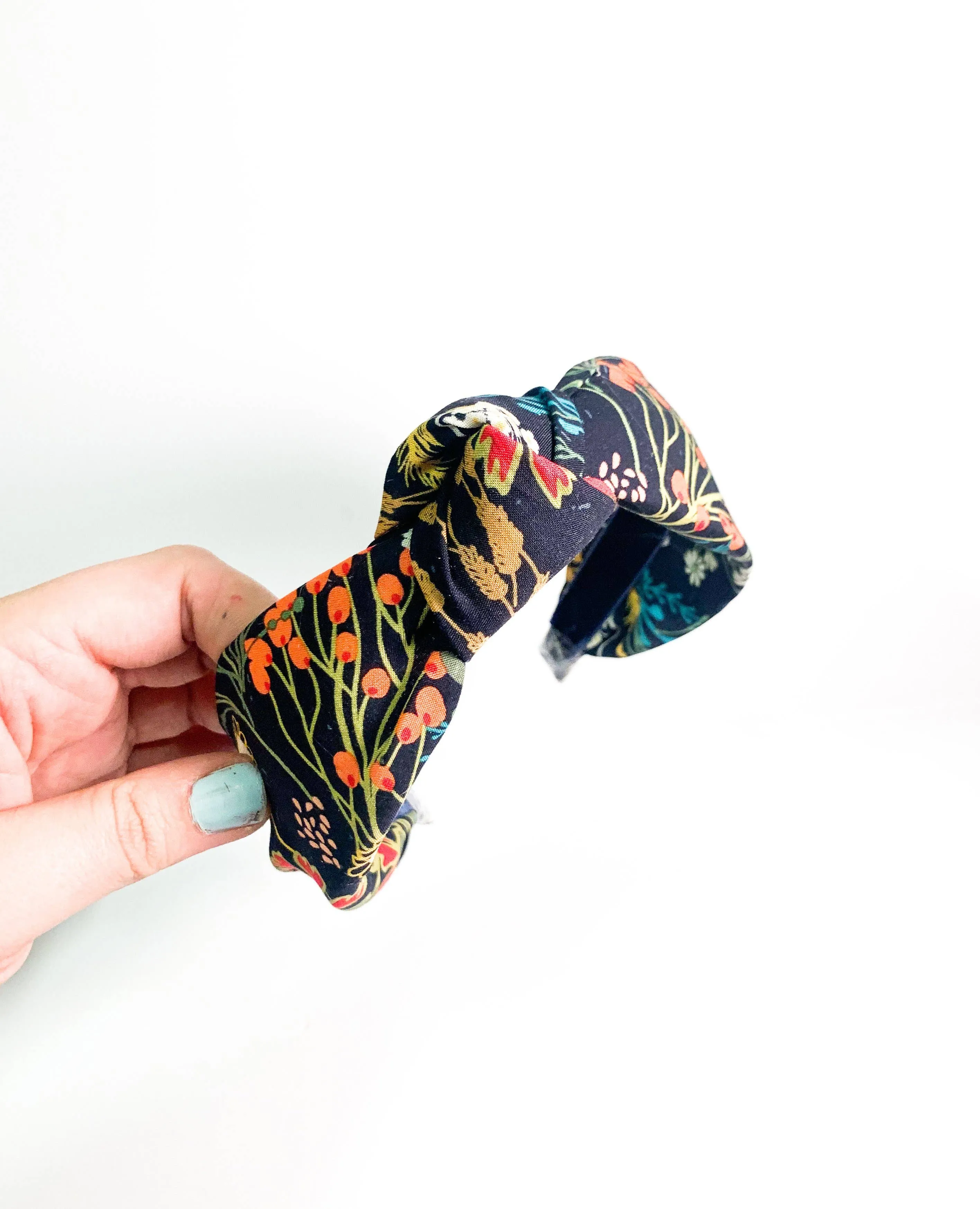 Headband: Top Knot Indie Folk Navy/Multi Floral