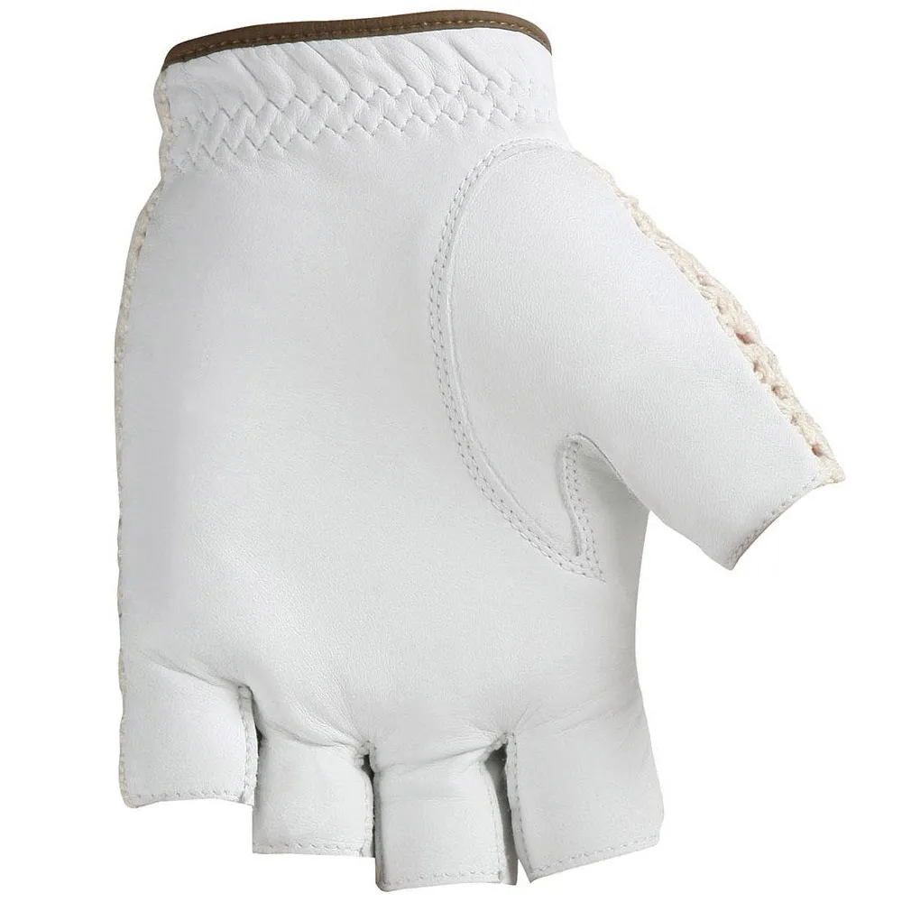 HJ Golf Half Finger Cotton Knit & Leather Gloves