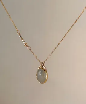 JANE HOLLINGER - 14k yellow gold necklace with Milky White Sapphire