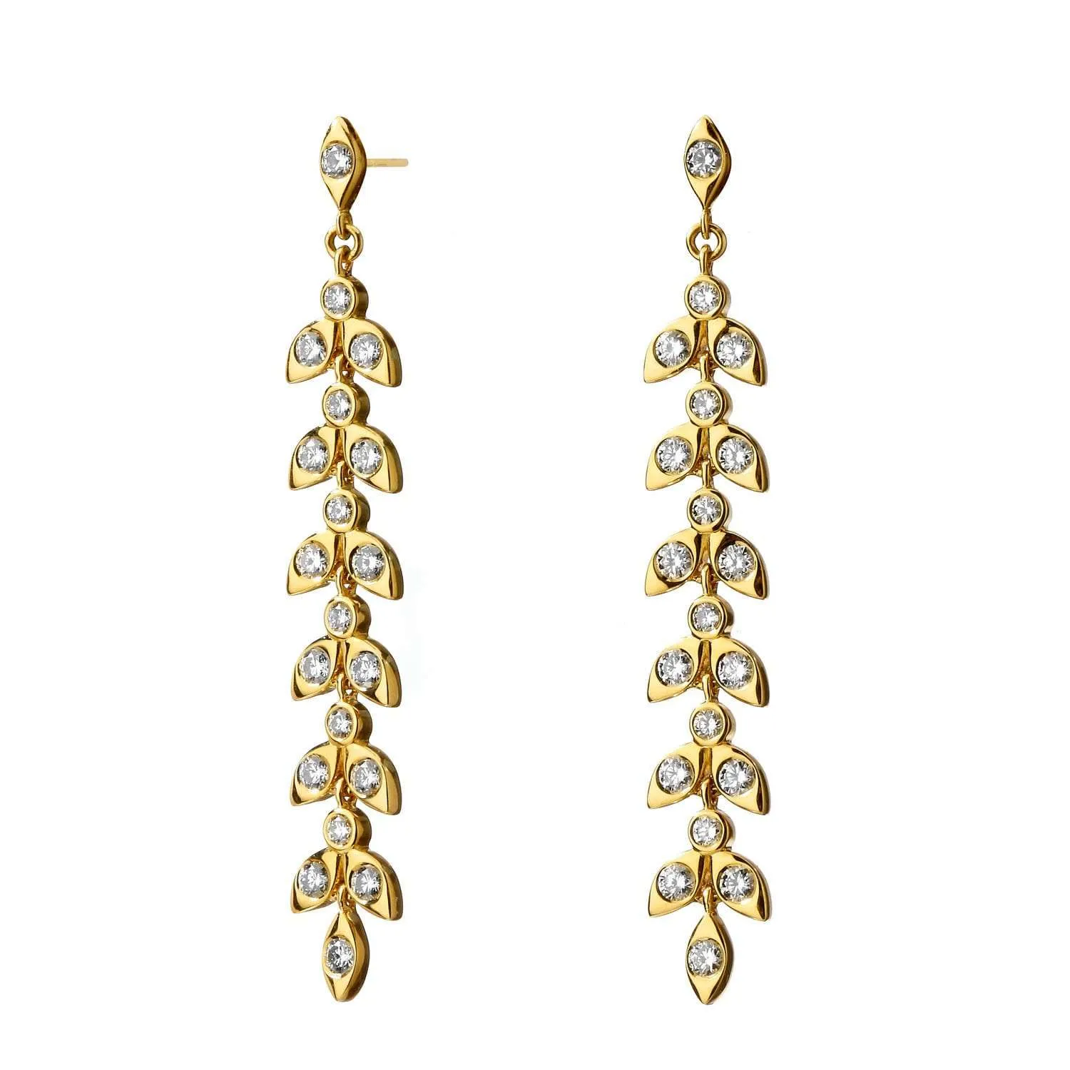 Jardin Diamond Leaf Earrings