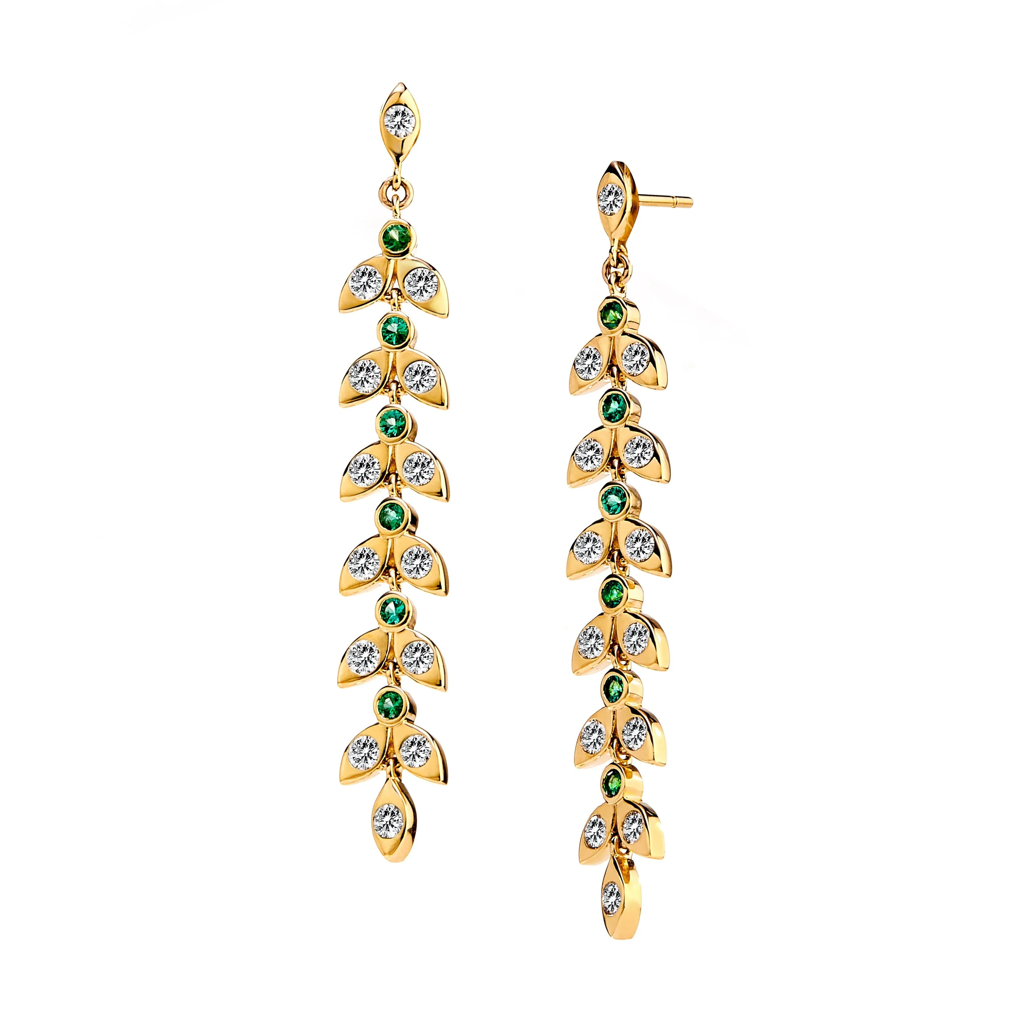 Jardin Diamond Leaf Earrings