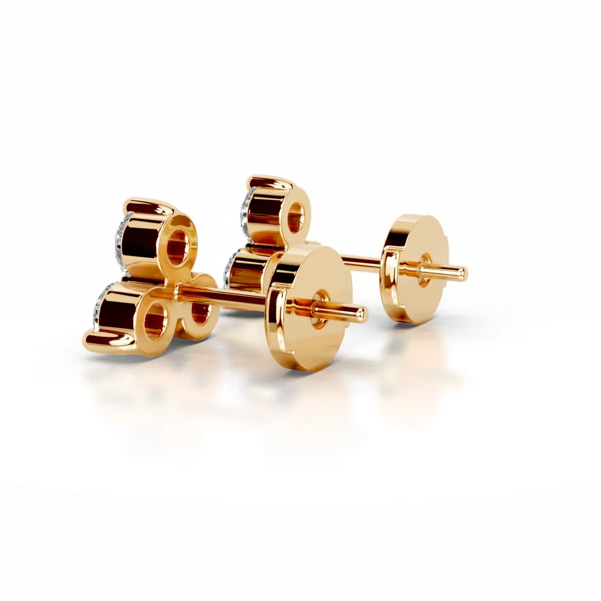 Judy Diamond Studs Earrings   (0.60 Carat) -18K Yellow Gold