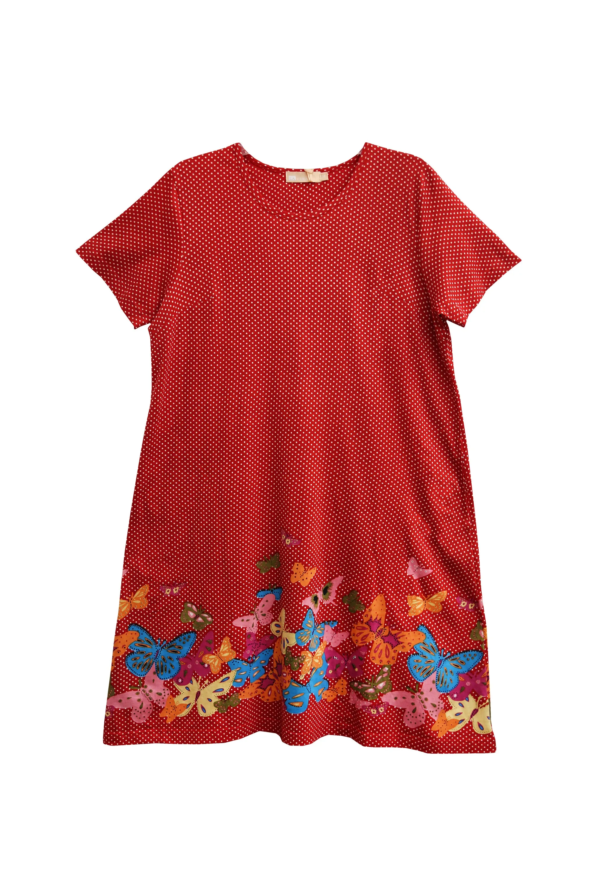 La Cera Novelty Floral Butterfly Print Short Sleeve Plus Size Dress