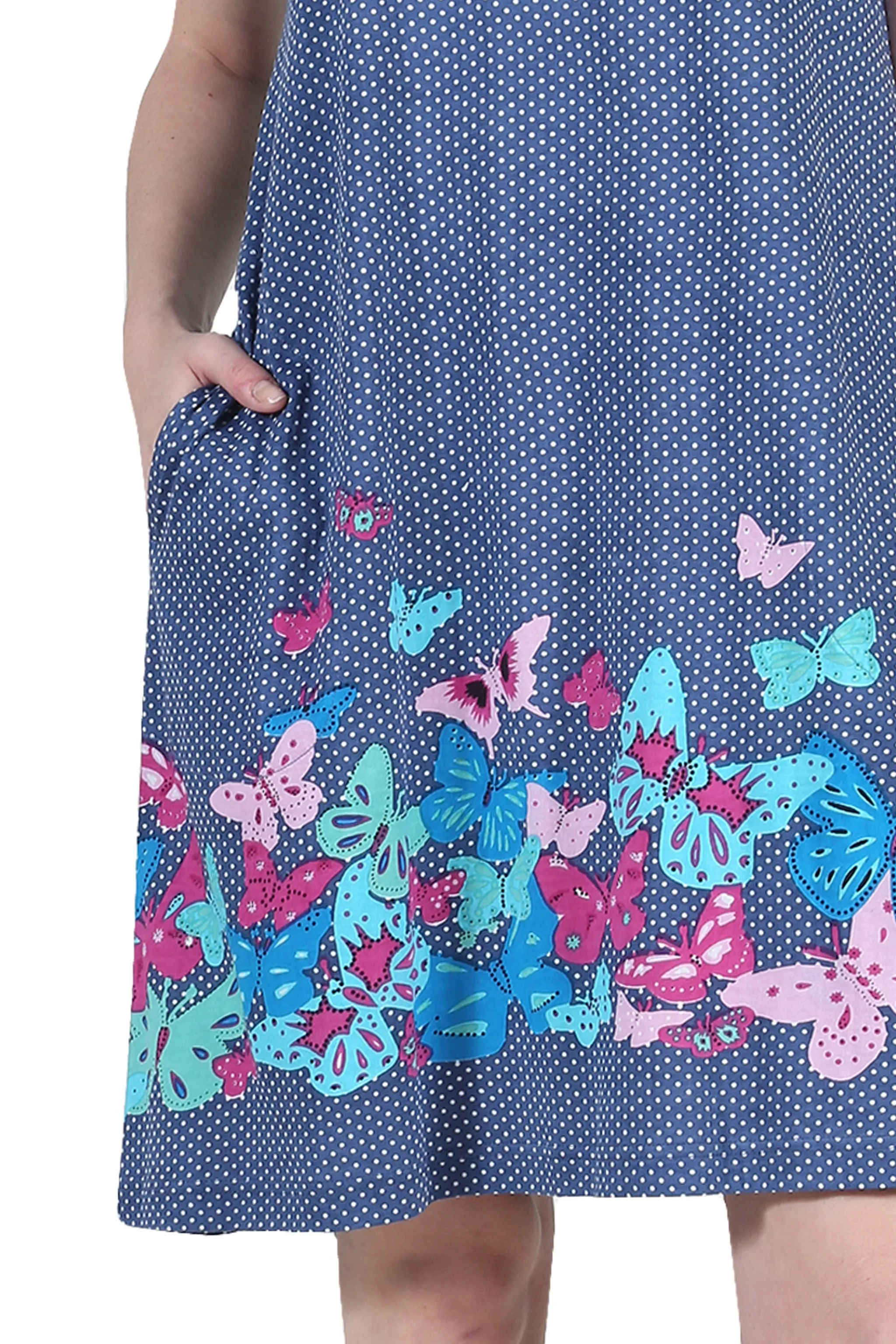 La Cera Novelty Floral Butterfly Print Short Sleeve Plus Size Dress