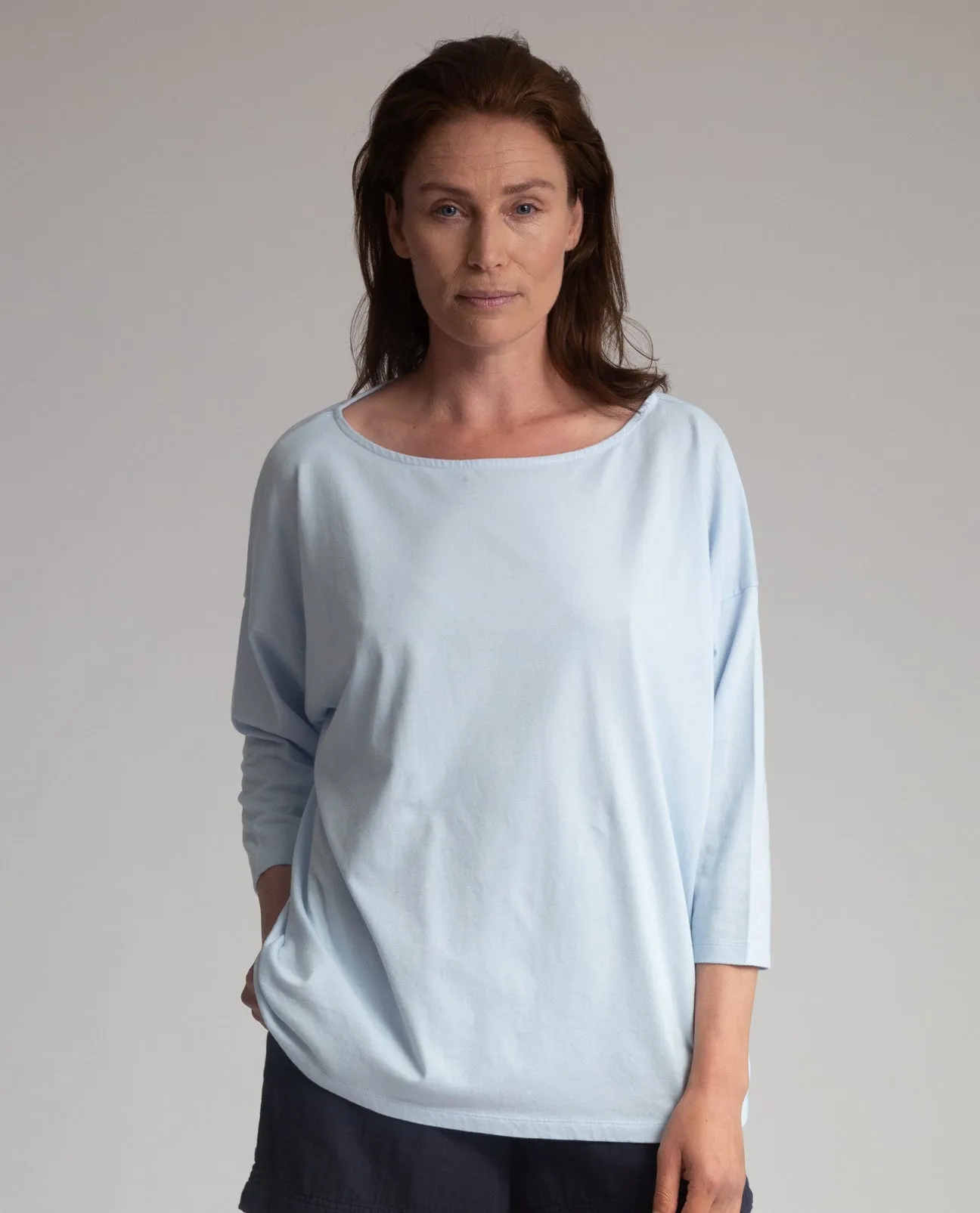 Mafalda Organic Cotton Top In Pale Blue