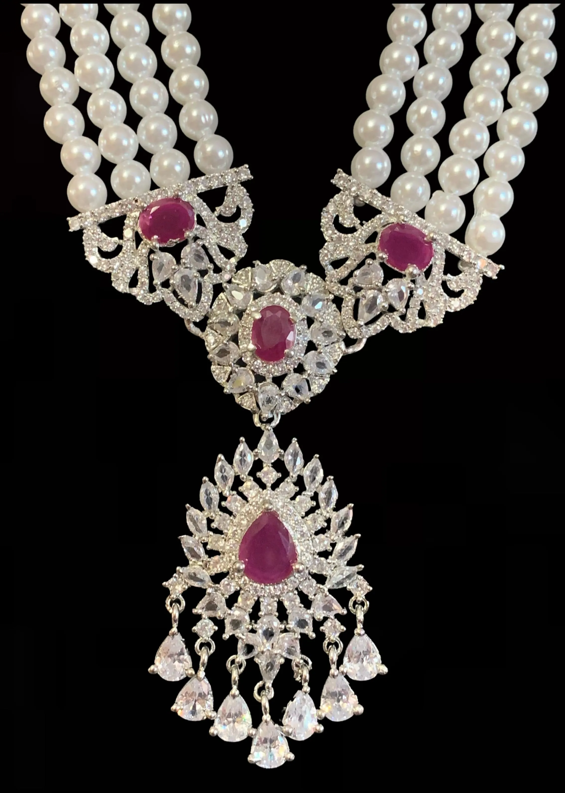 Manahil cz set rubies  ( READY TO SHIP )