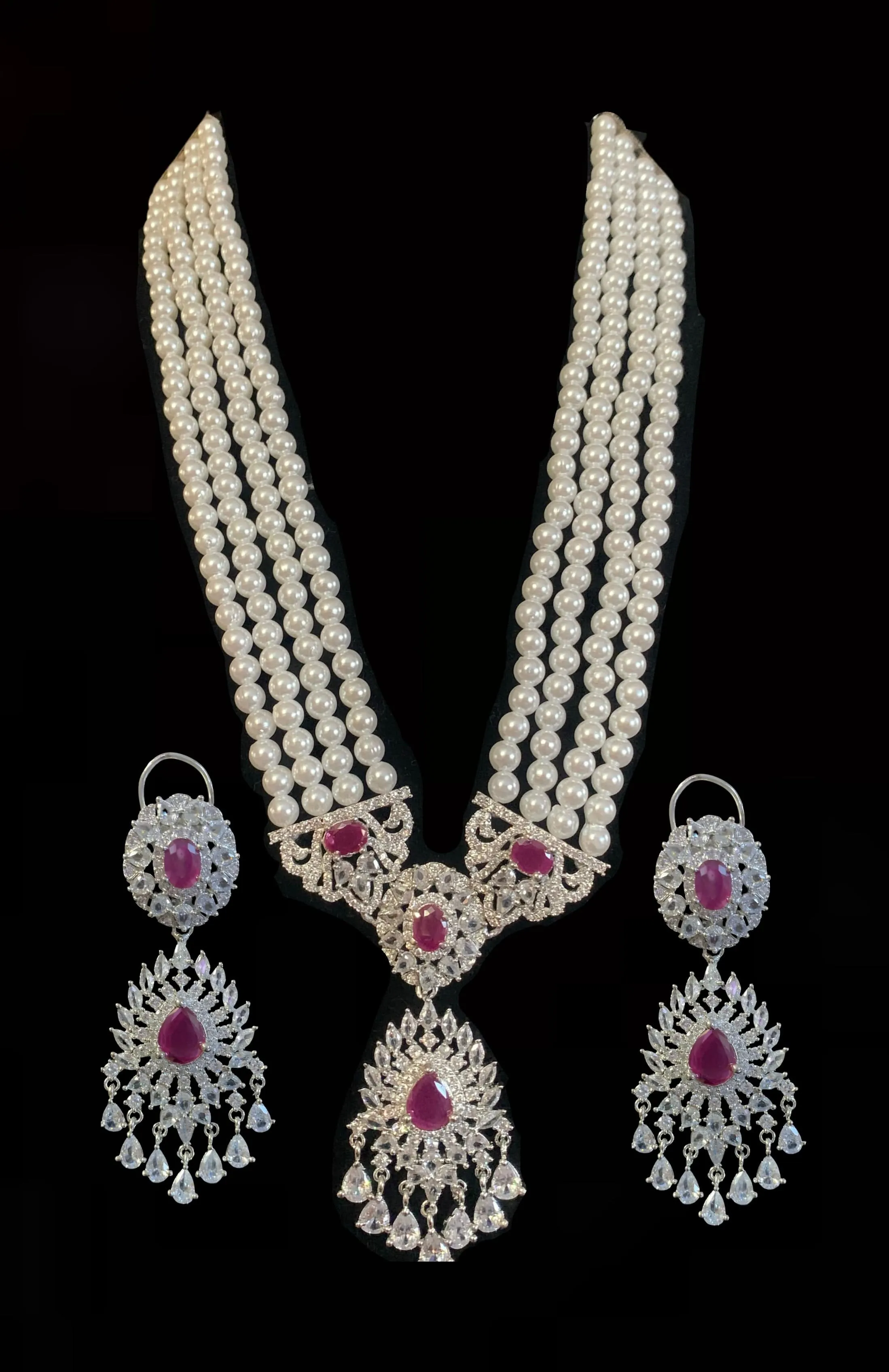 Manahil cz set rubies  ( READY TO SHIP )