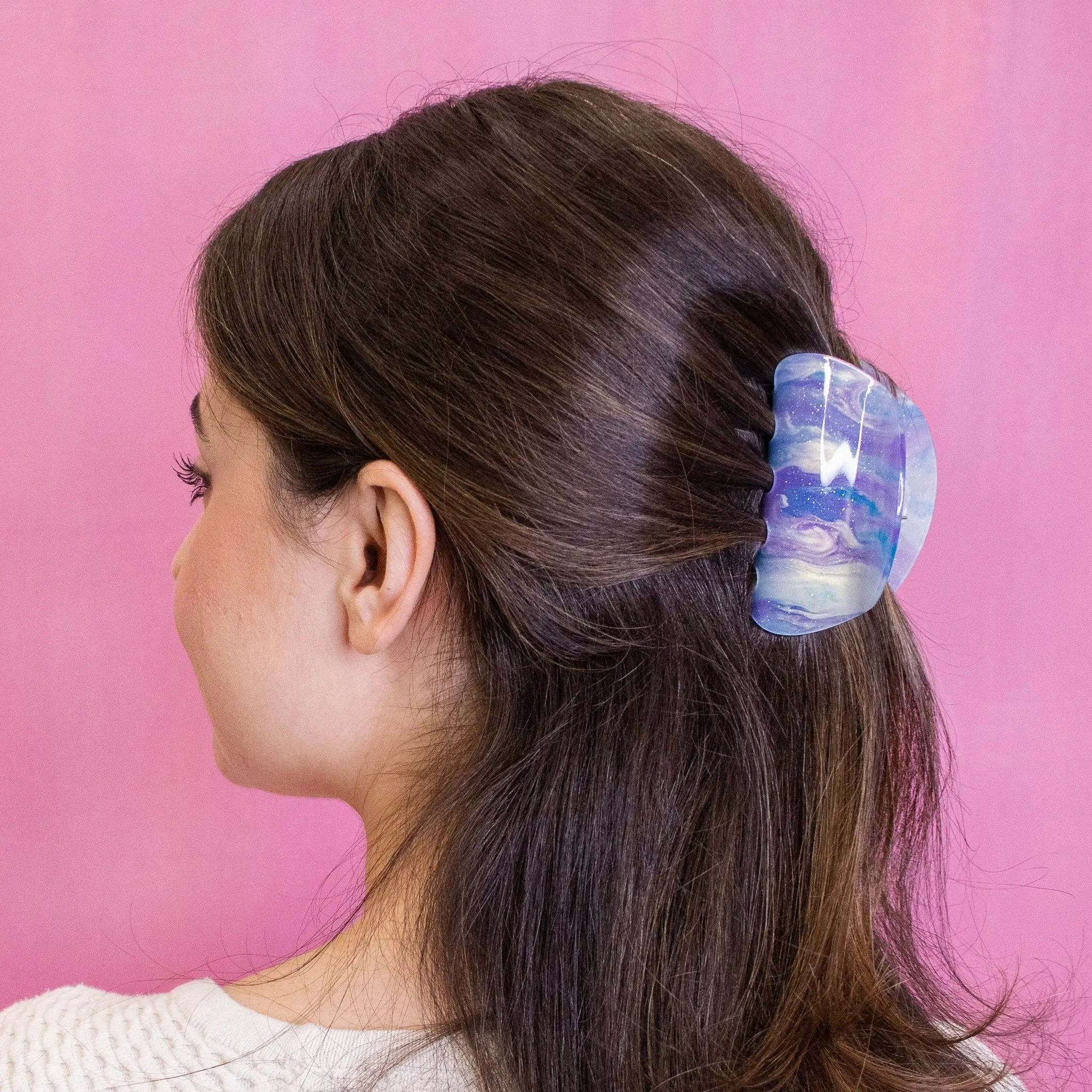 Medium Tie Dye Hair Claw Clip - Cotton Candy