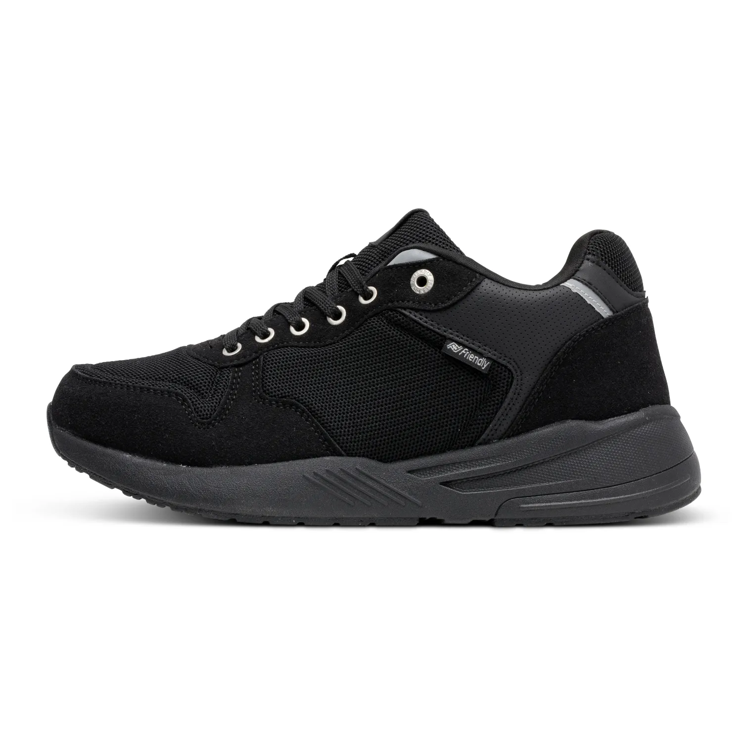 Men's Lightweight Black Shoes with Rear Zipper Access