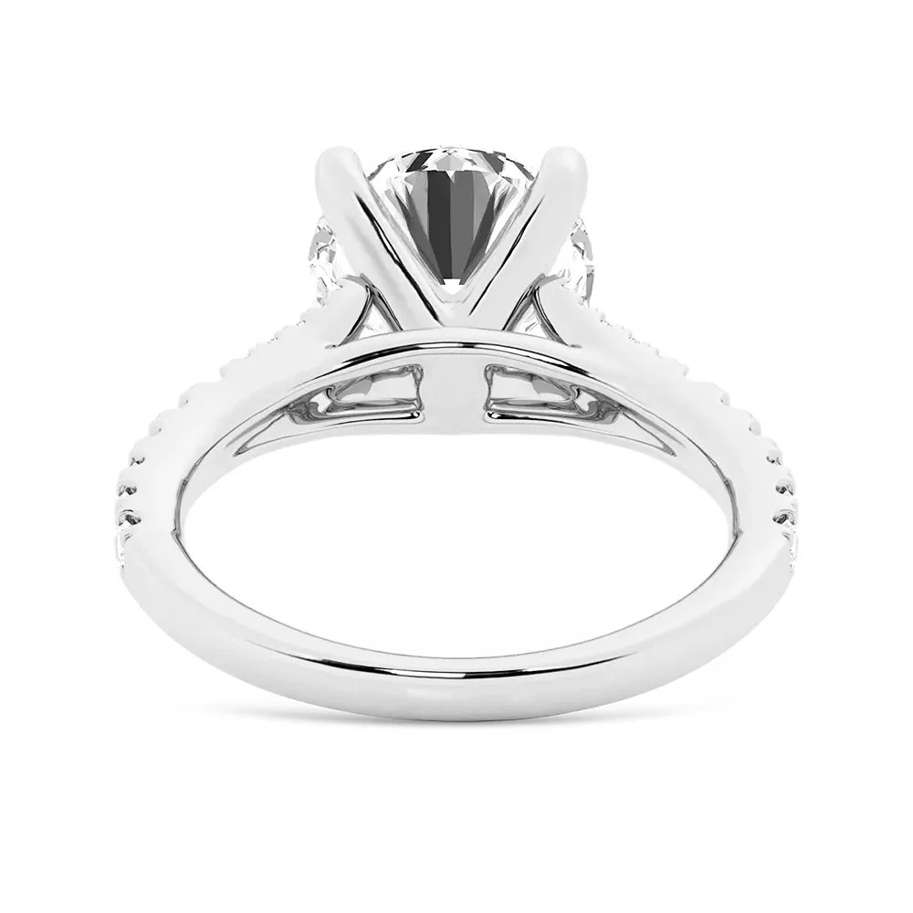 NEW Round Cut Split-Shank Moissanite Engagement Ring