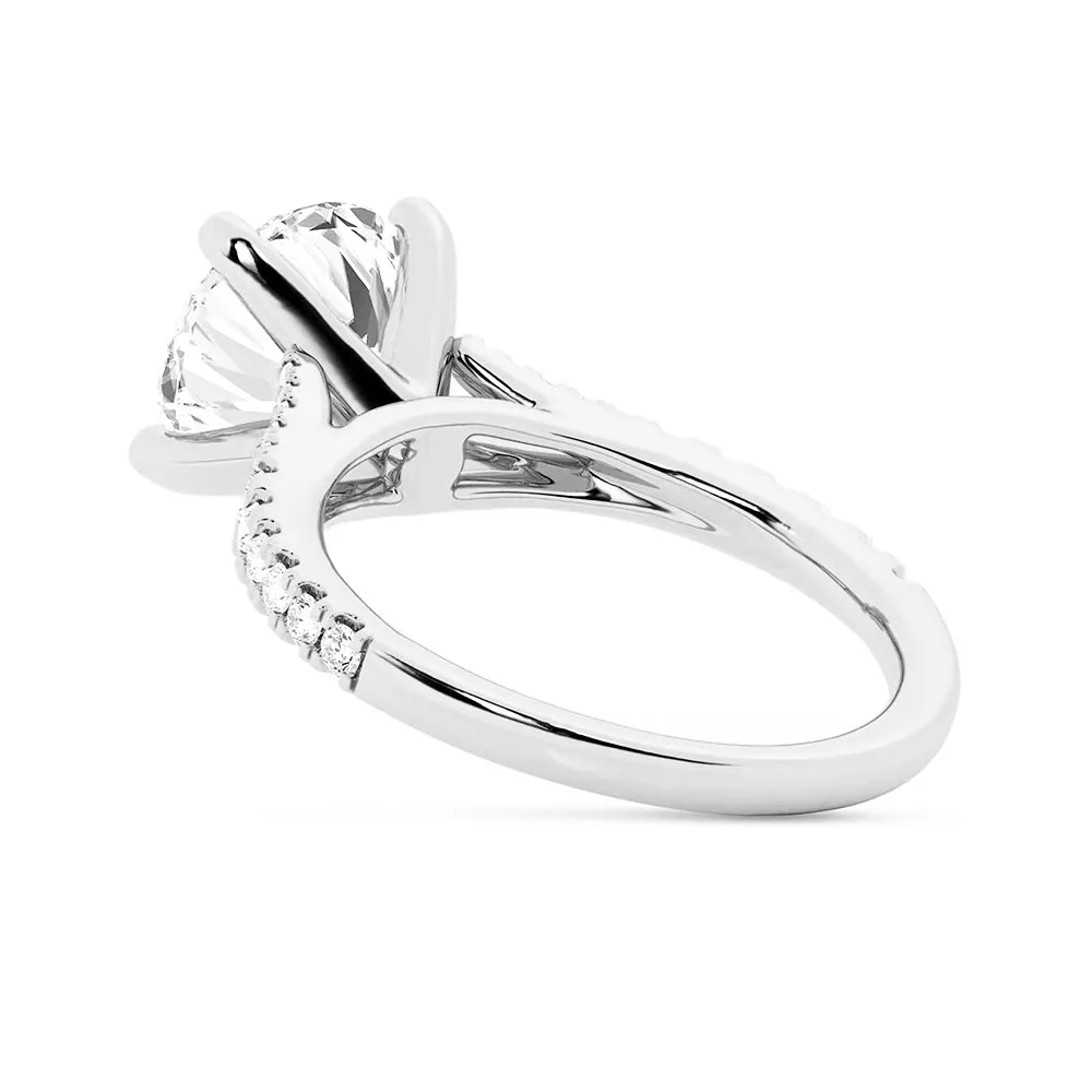 NEW Round Cut Split-Shank Moissanite Engagement Ring