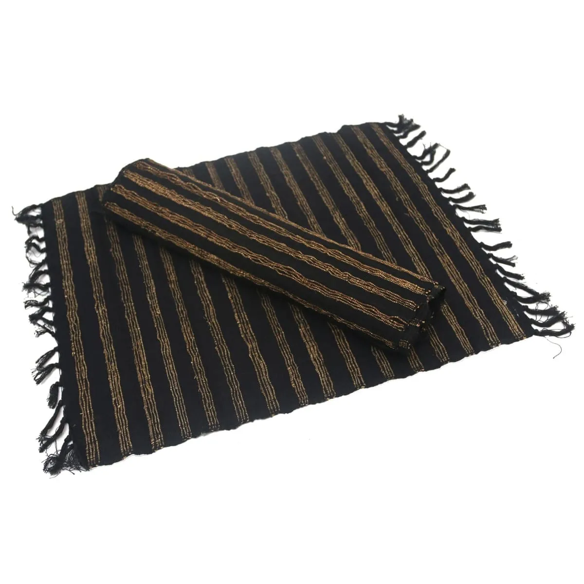 Novica Black Lurik Cotton Blend Placemats (Set Of 4)