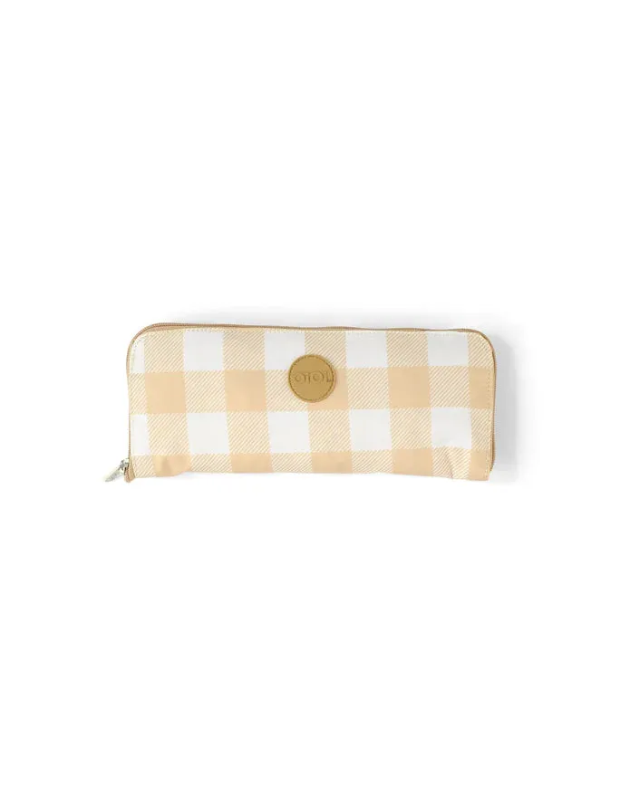 OiOi Fold Up Tote - Beige Gingham