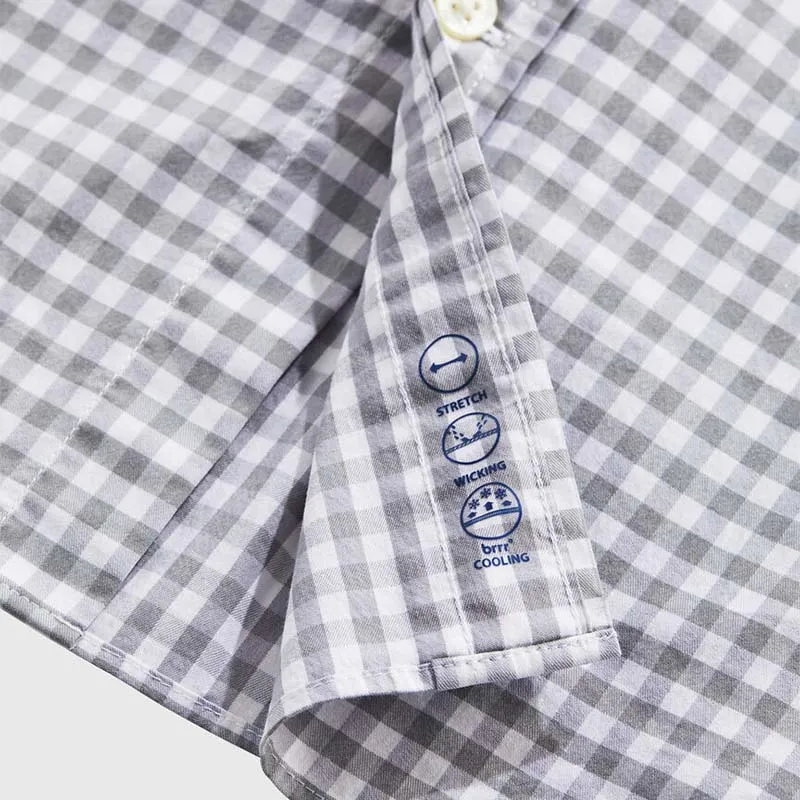 On The Go Gingham Long Sleeve Woven Button Down