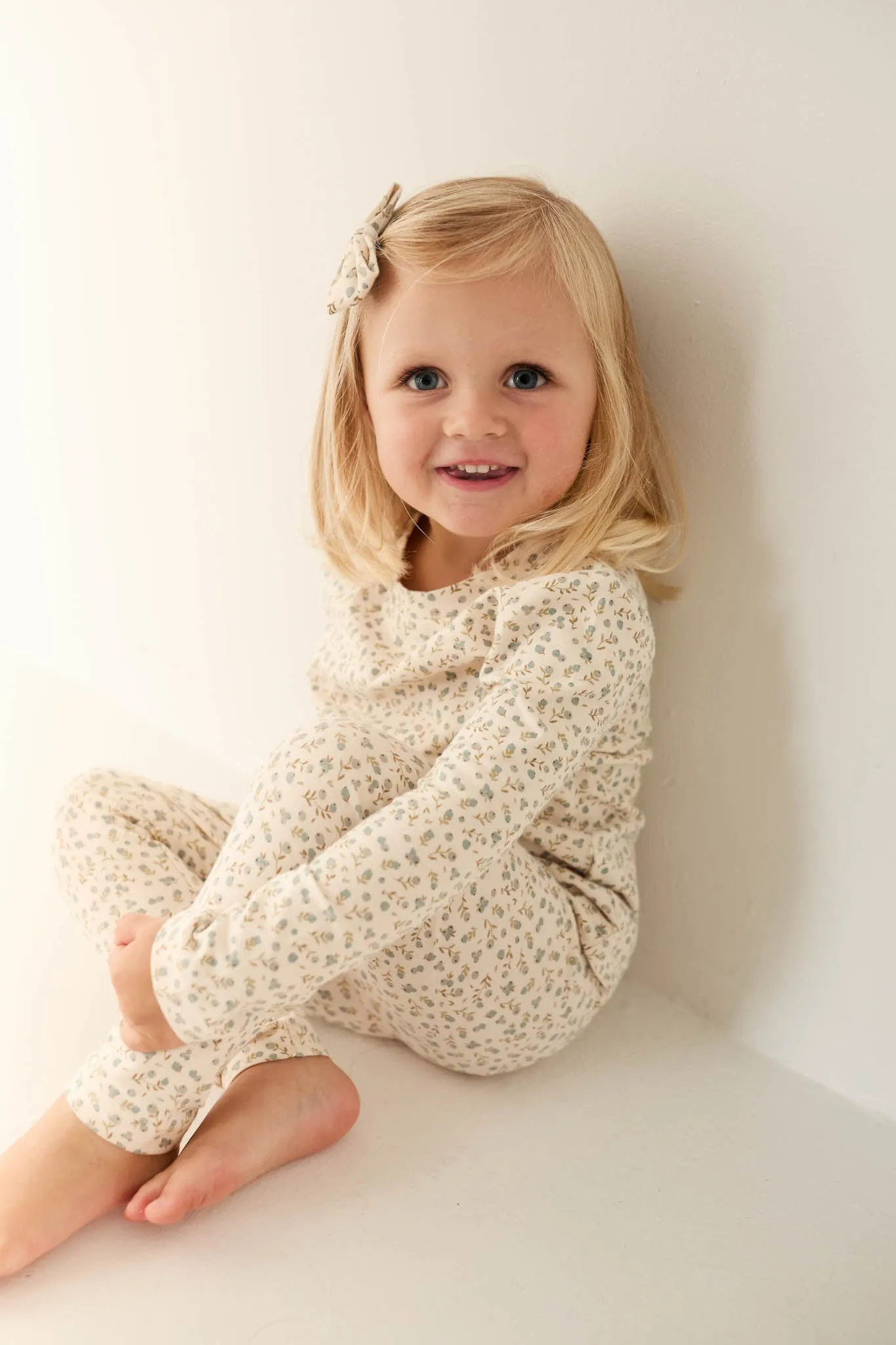 Organic Cotton Avis Long Sleeve Set - Blueberry Ditsy