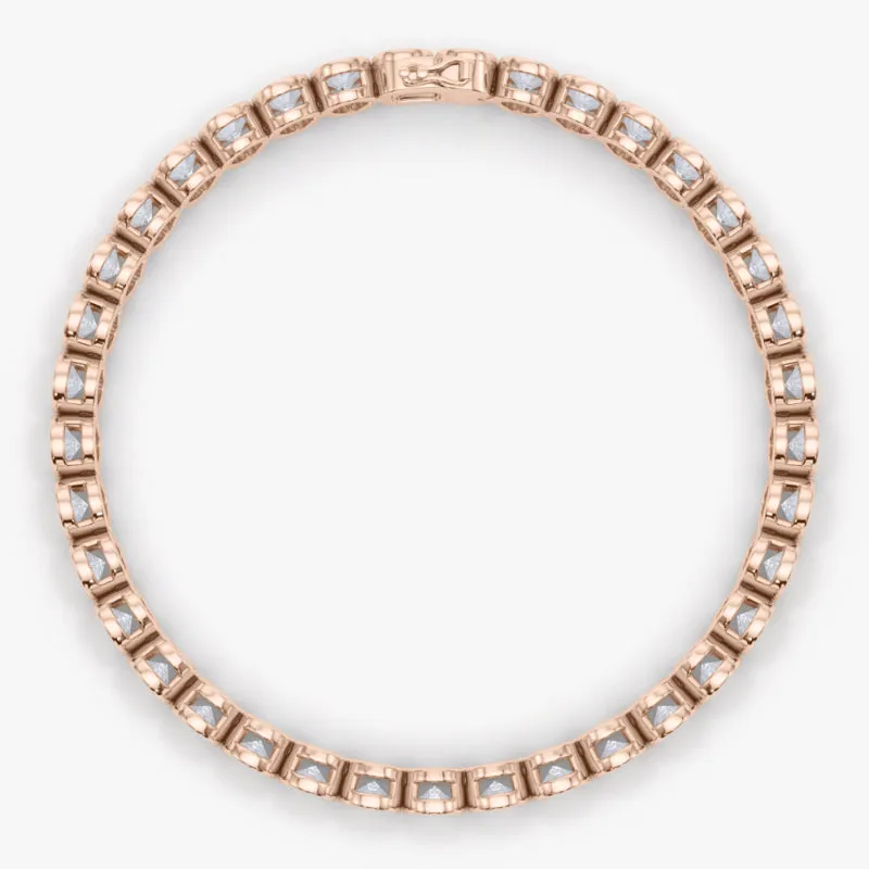 Oval Cut Bezel Diamond Tennis Bracelet