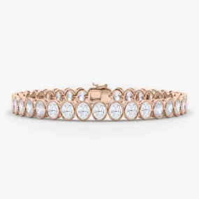 Oval Cut Bezel Diamond Tennis Bracelet