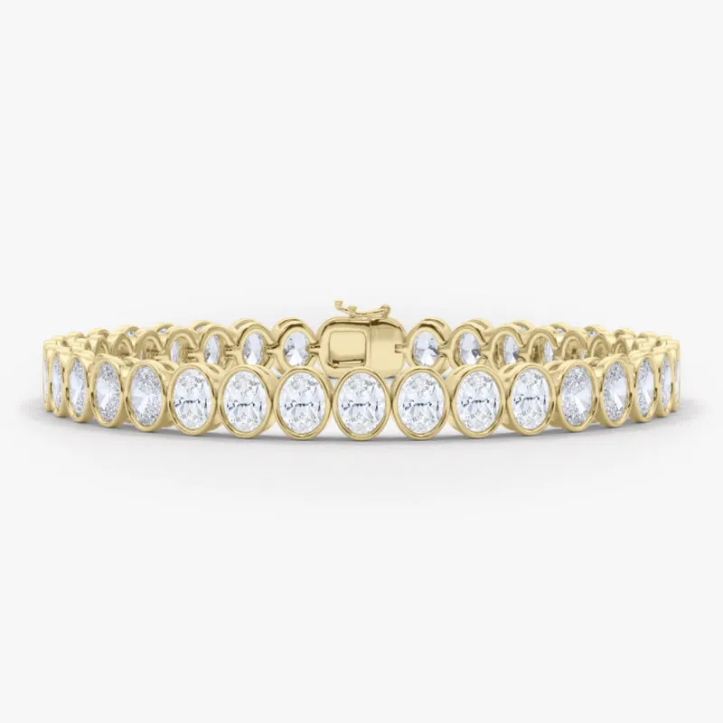 Oval Cut Bezel Diamond Tennis Bracelet