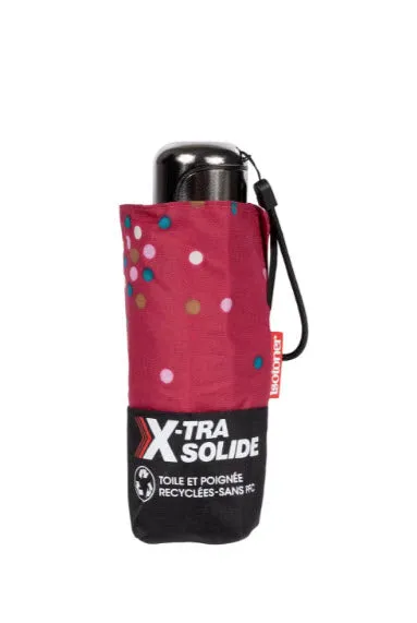 Parapluie Mini X-TRA Solide Isotoner Pois Cerise