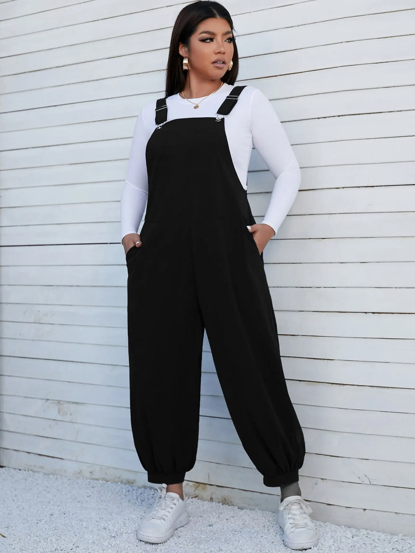 Plus Slant Pocket Overalls Without Tee