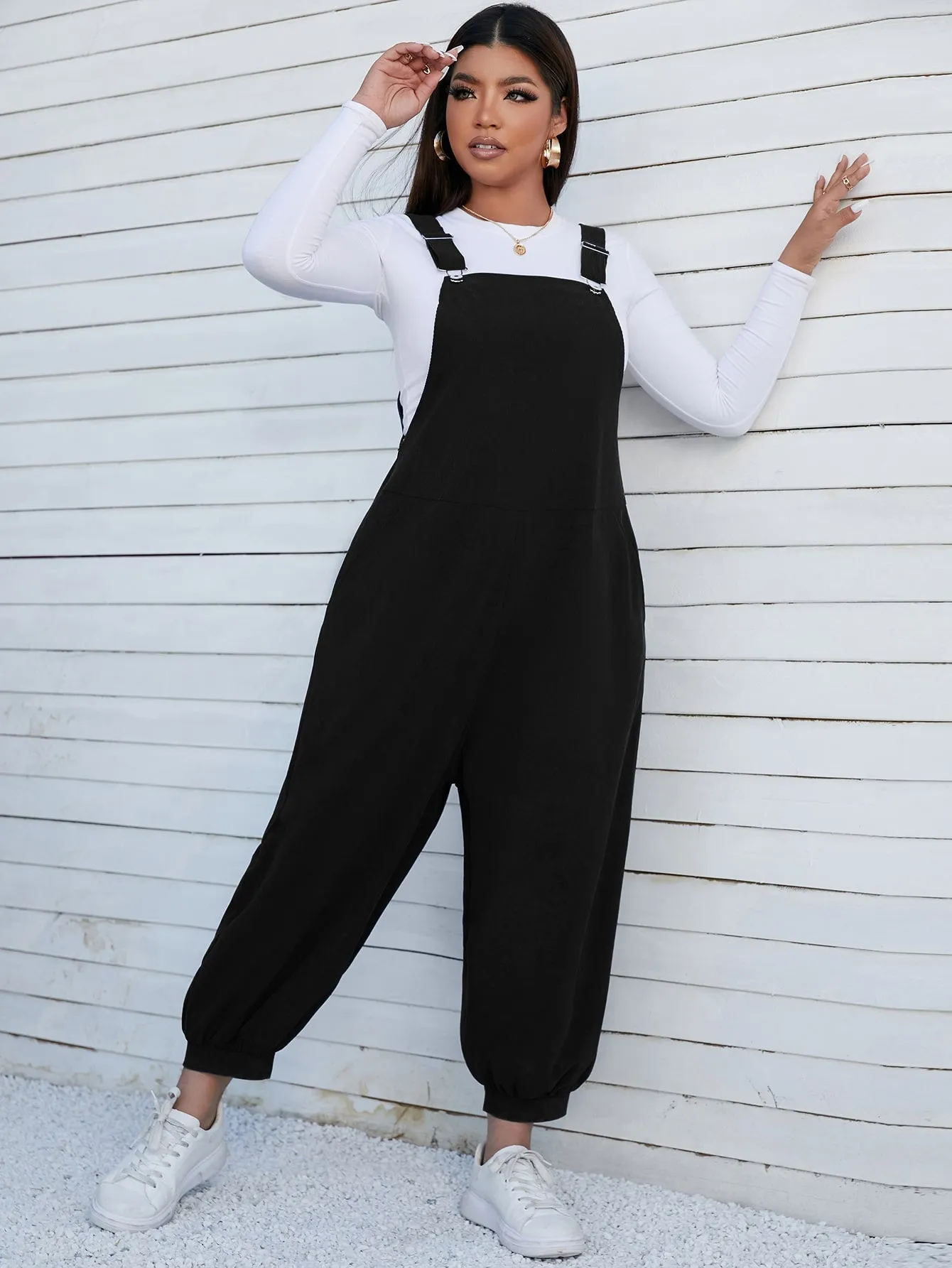 Plus Slant Pocket Overalls Without Tee