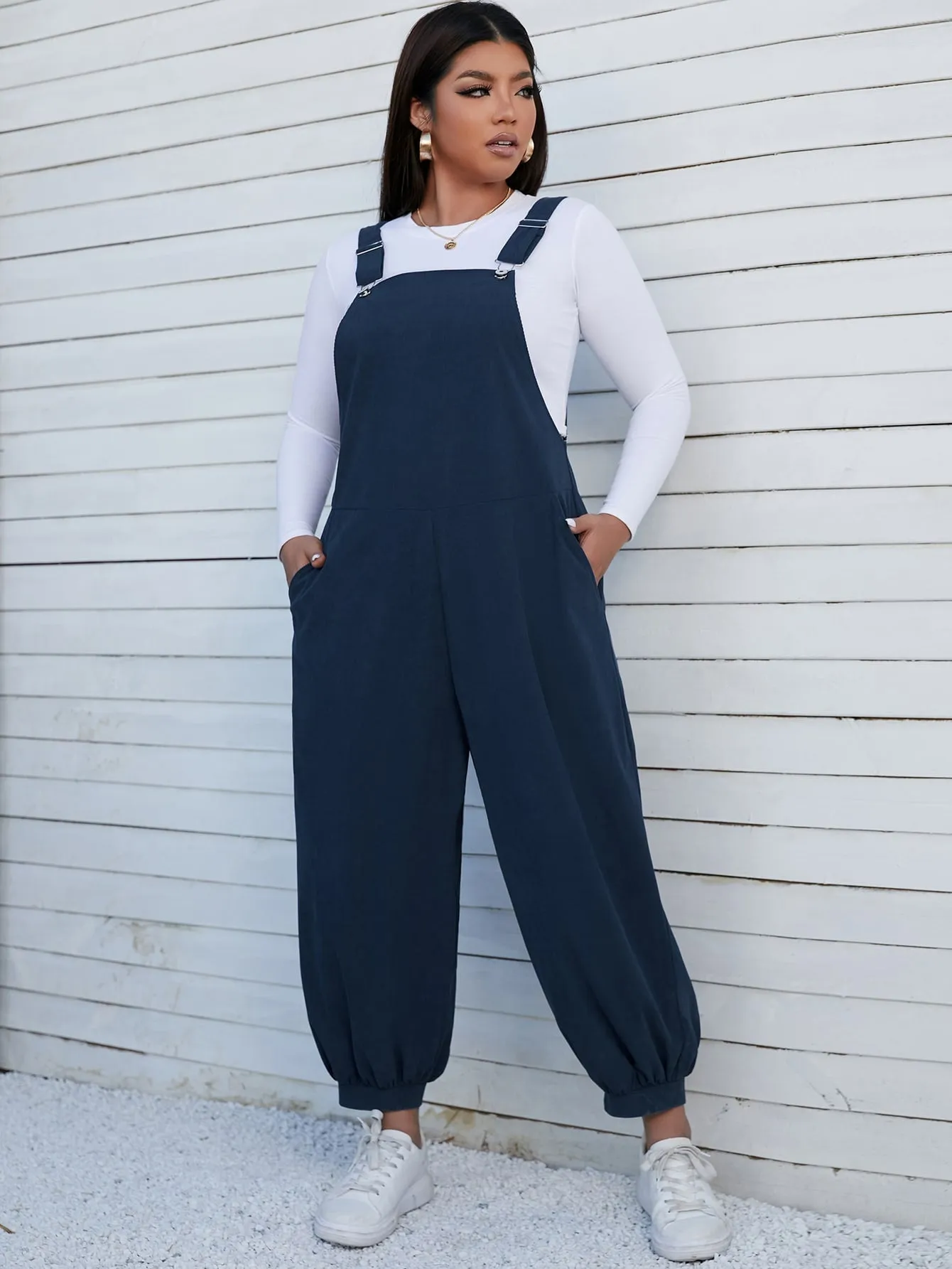 Plus Slant Pocket Overalls Without Tee