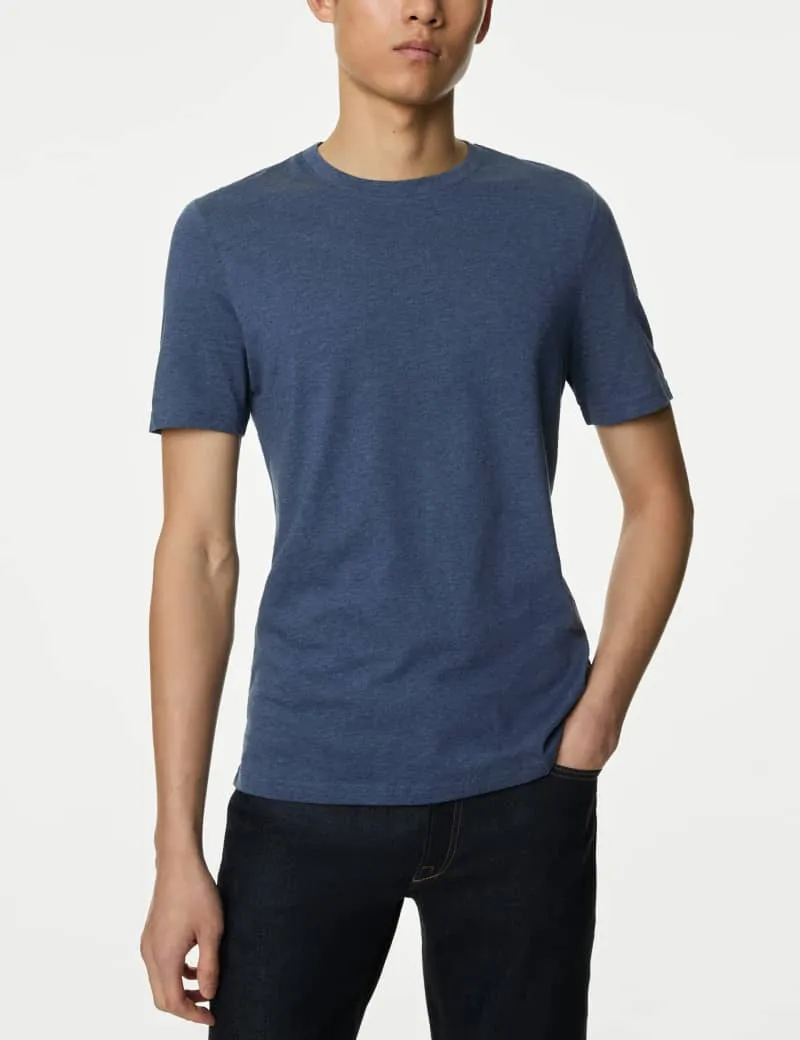 Regular Fit Pure Cotton Crew Neck T-Shirt