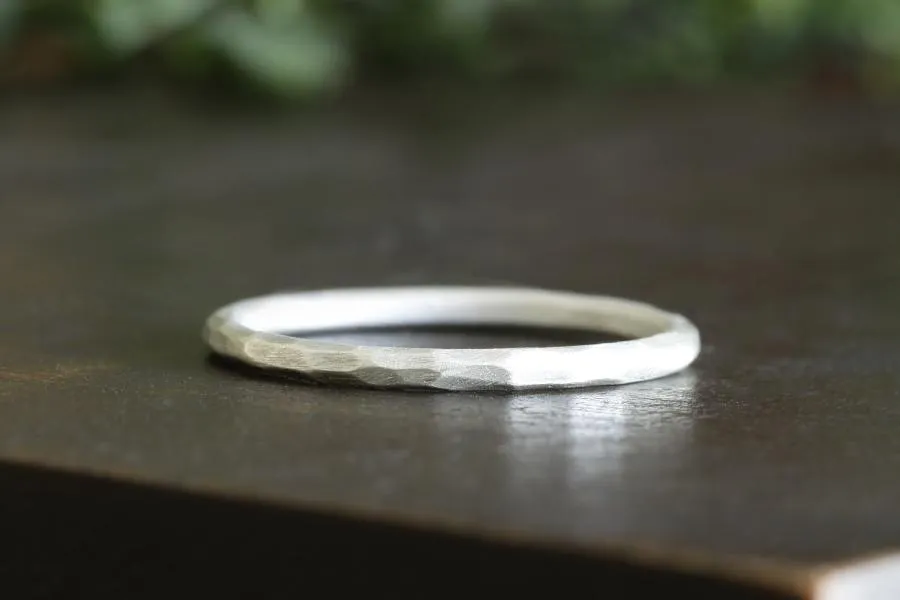 Silver Rustic Carved Ring