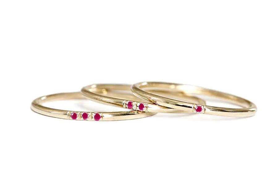 Slim Stacking Ruby Ring