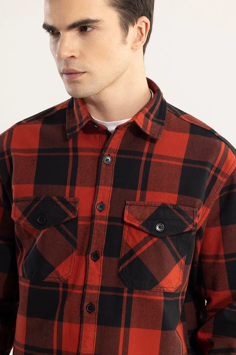 Square Grid Red Checks Shirt