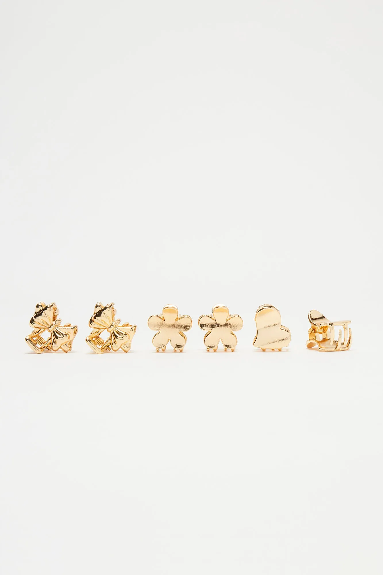 Sweet Loving You Hair Clip Set - Gold