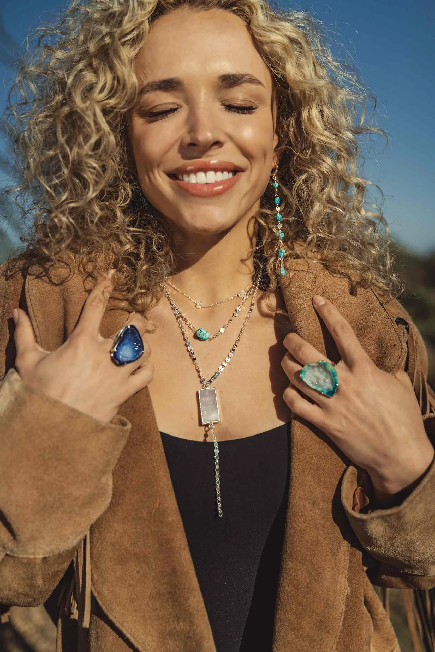 The Lightbringer Selenite Silver Lariat Necklace