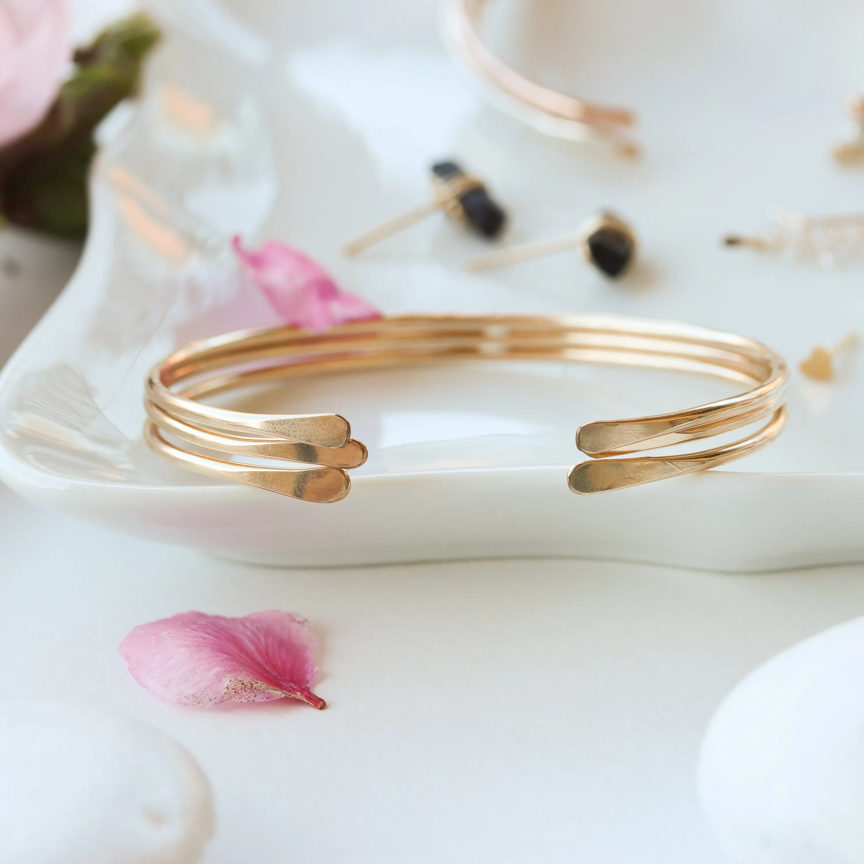 Thin 10K Gold Cuff Bracelet