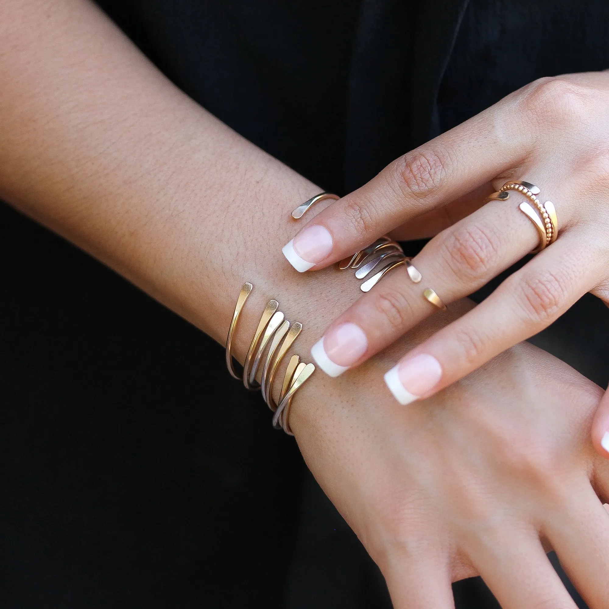 Thin 10K Gold Cuff Bracelet