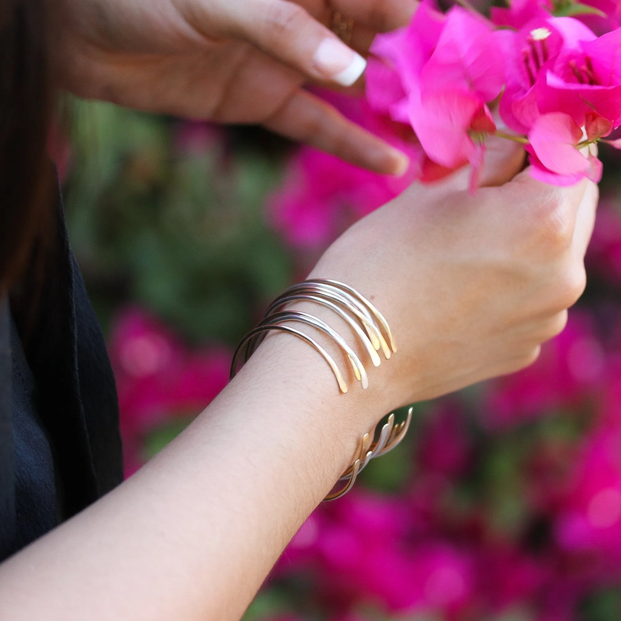 Thin 10K Gold Cuff Bracelet