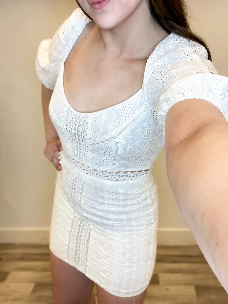 Tie the Knot Eyelet Lace Mini Dress