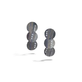 Triple Platinum Disk Earrings